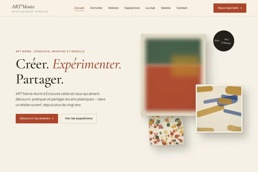 Aperçu du site ART'Monie