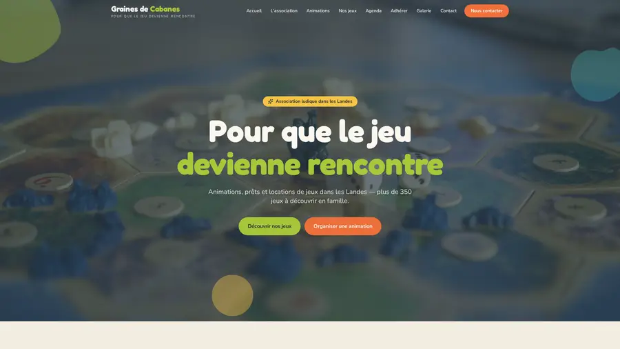 Aperçu du site Graines de Cabanes