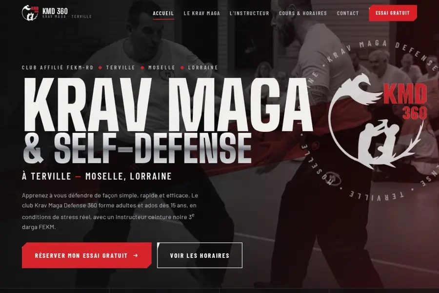 Aperçu du site KMD360 – Krav Maga Défense 360