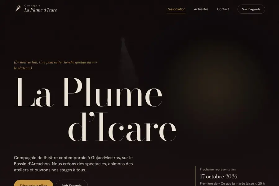 Aperçu du site Compagnie La Plume d'Icare