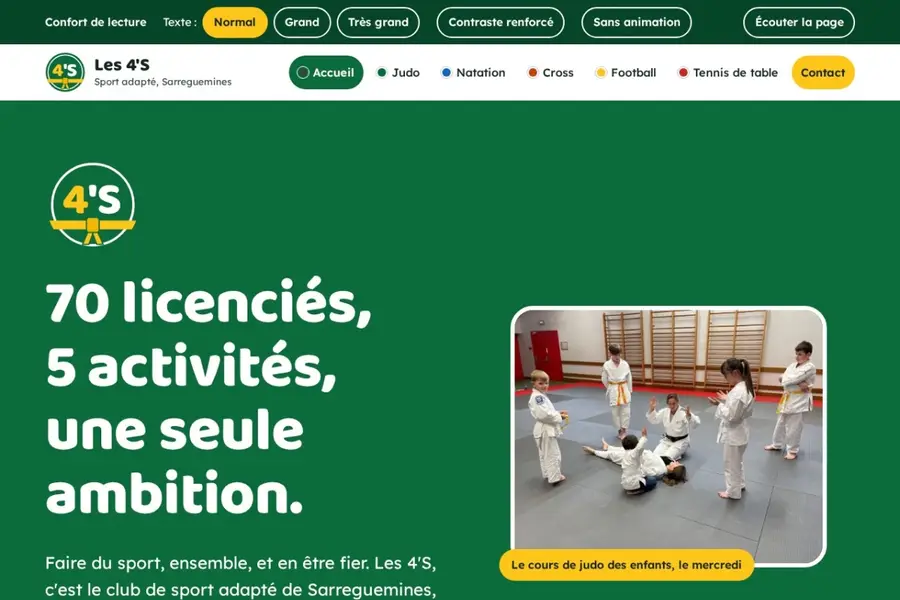 Aperçu du site Les 4'S Sport