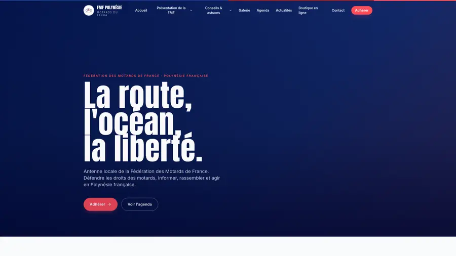 Aperçu du site Polynésie française